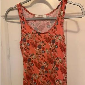 Orange paisley print tank top